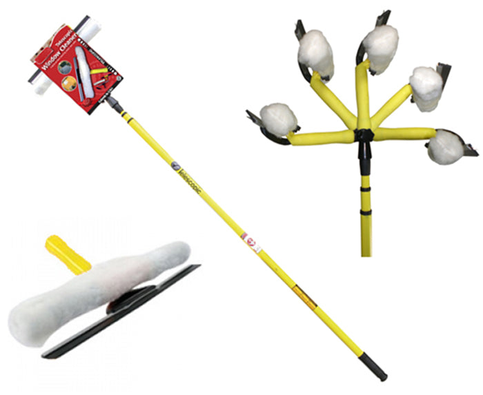 Kingfisher 3.5m 10ft Telescopic Window Cleaner Brush Squeegee Extendable Head UK Kingfisher 3.5m 10ft Telescopic Window Cleaner Brush Squeegee Extendable Head UK